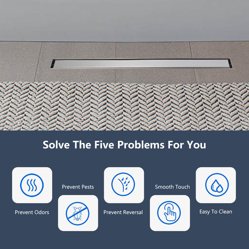 Interbath 12'' W Linear Grid Shower Drain Wayfair